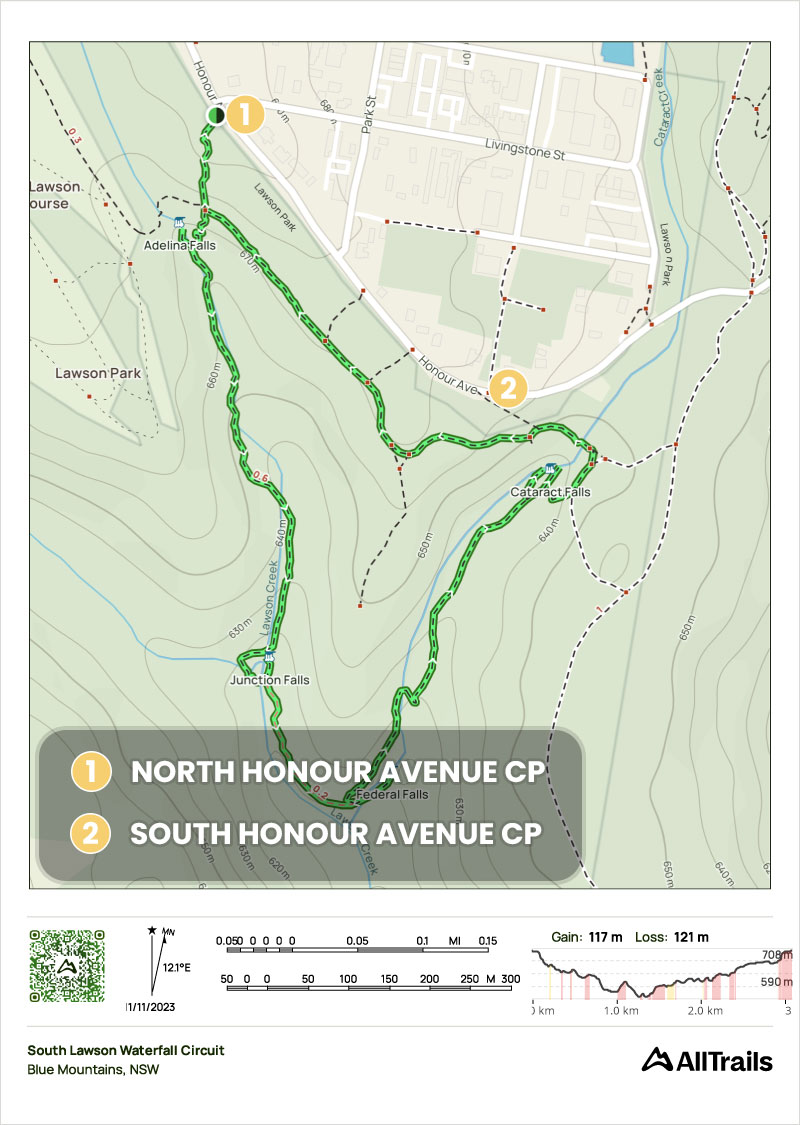 south lawson 5 waterfall circuit walk map 1