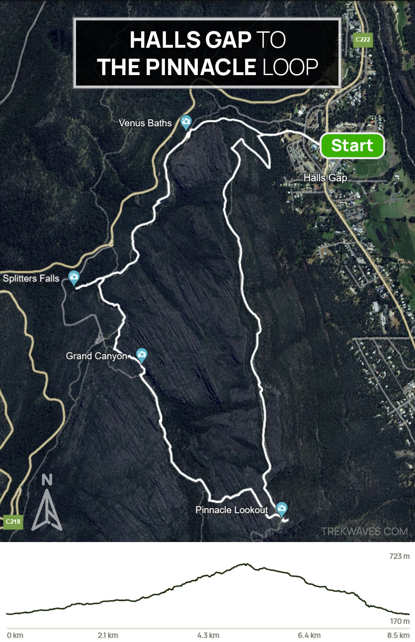 Halls Gap to Pinnacle Trail Map Grampians National Park