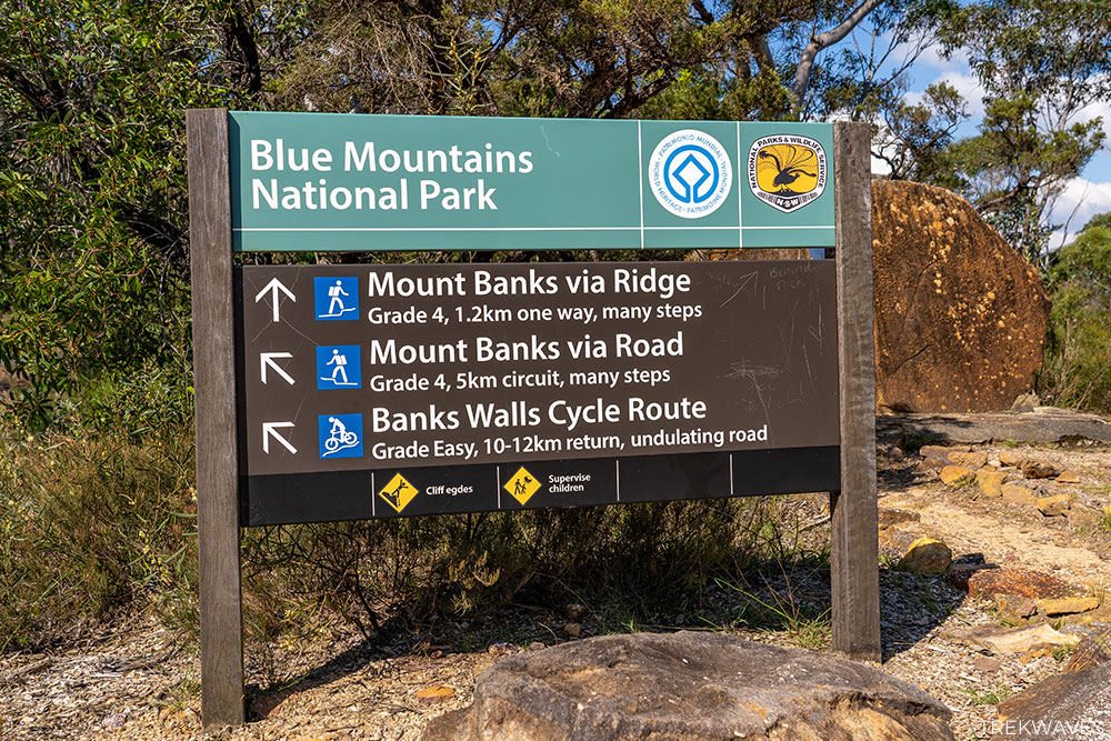 Mount Banks Trail Information Board Blue Mountains National Park