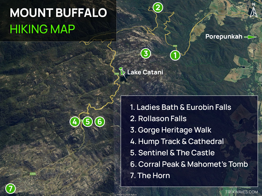 Mount Buffalo Best Walks Map