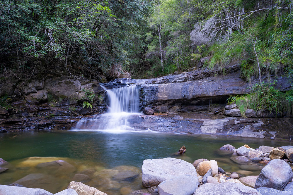 cascades at burra korain campground trail