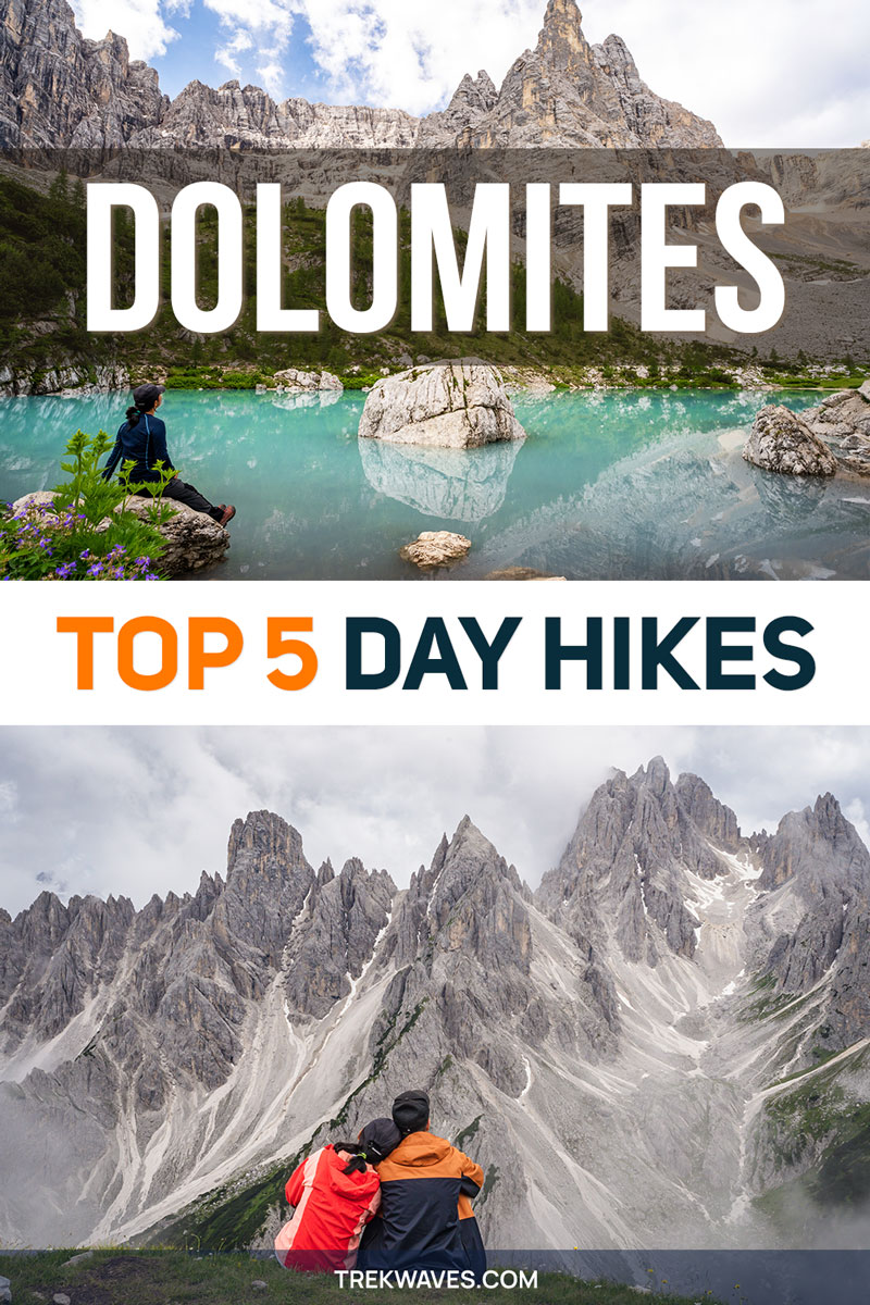 dolomites italy best day hikes pin