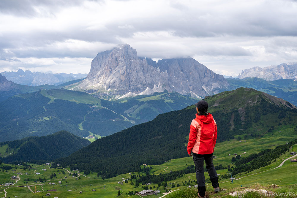 sassolungo view from seceda dolomites