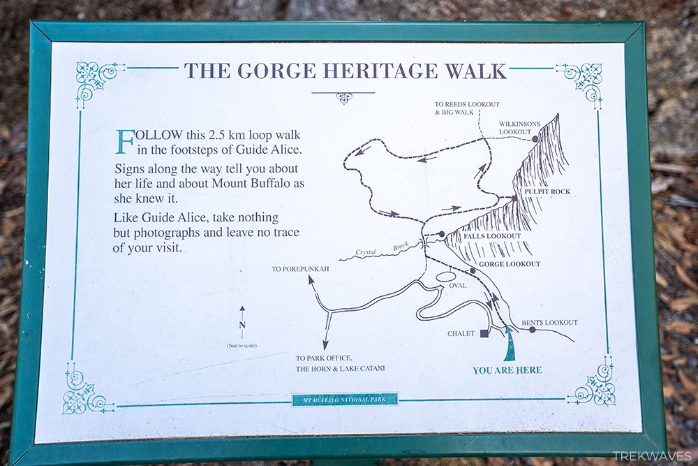 gorge heritage walk trail map mt buffalo