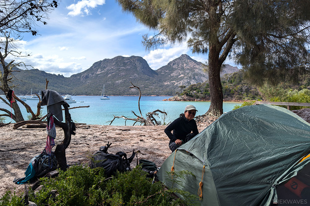 wineglass bay beach campground freycinet national park tasmania