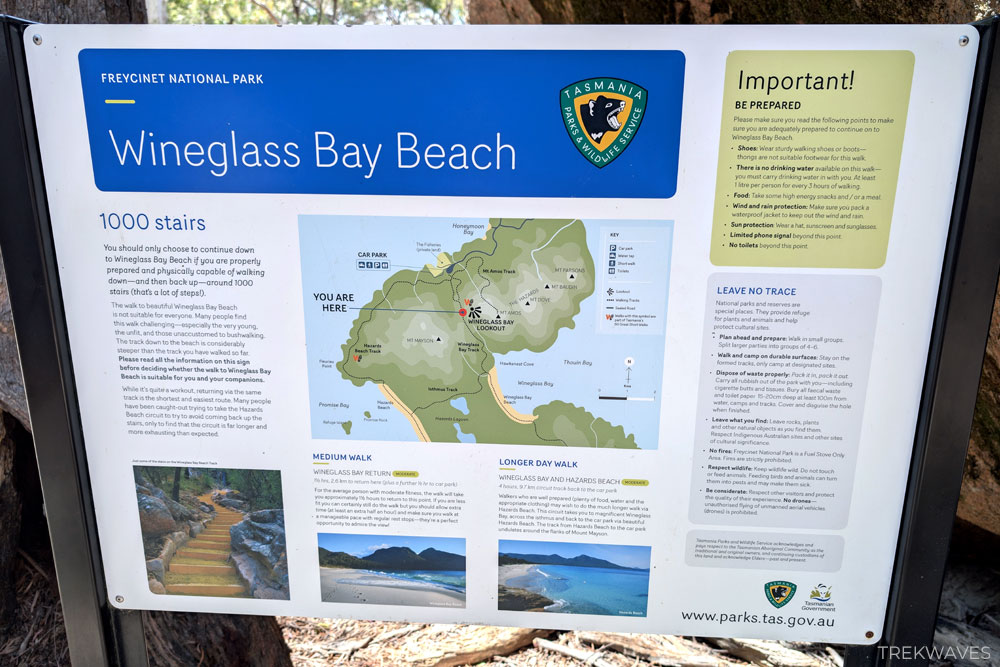 wineglass bay walk start tasmania freycinet national park
