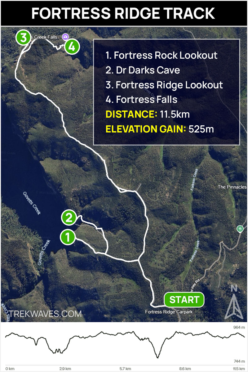 fortress ridge blue mountains trail map 1