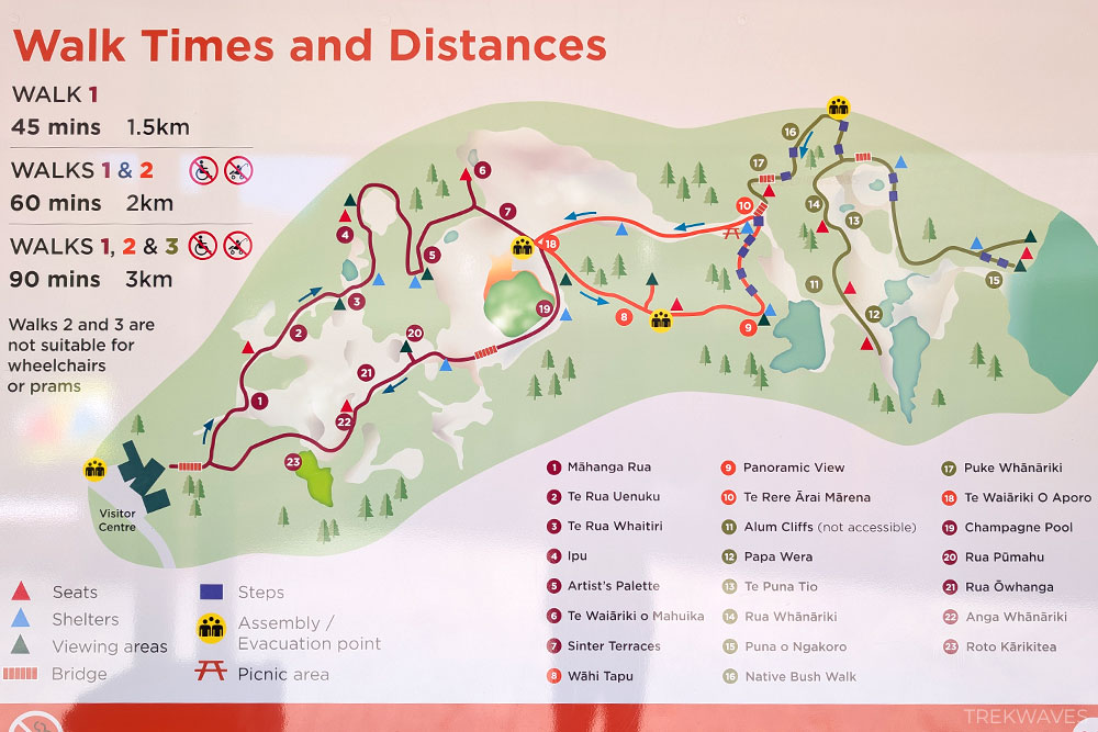 Tewaihou Thermal Wonderland Walking Trail Map