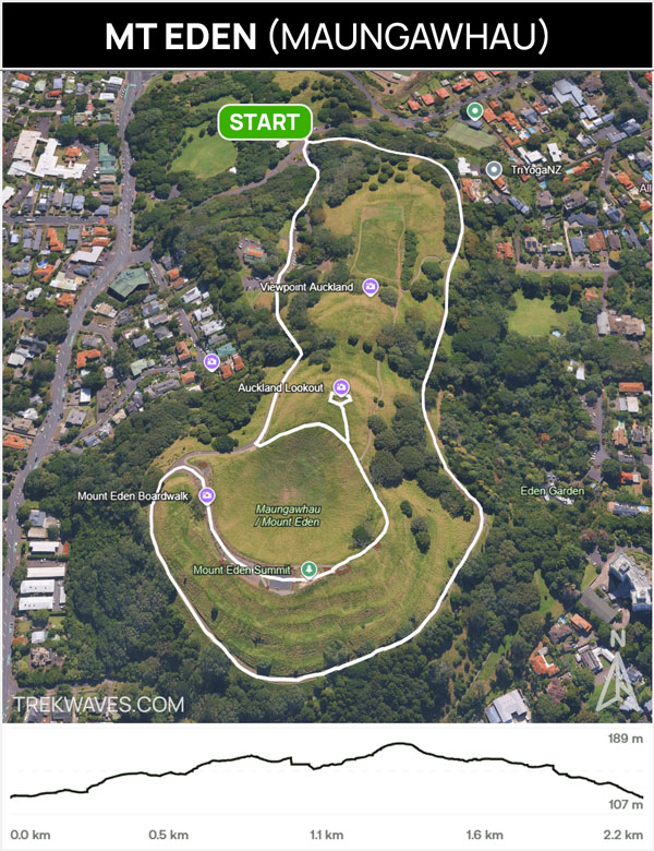 mt eden walk map auckland new zealand