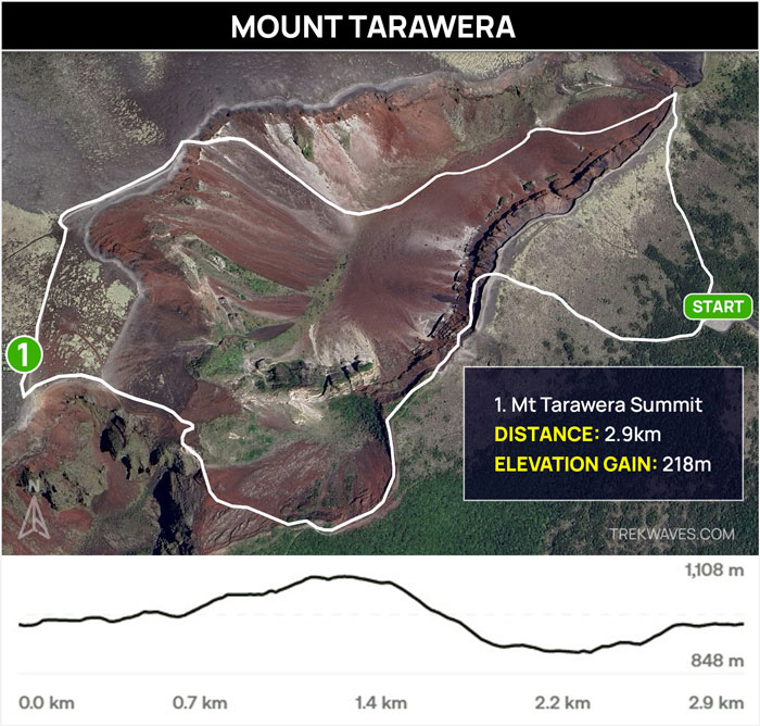 mt tarawera hiking trail map