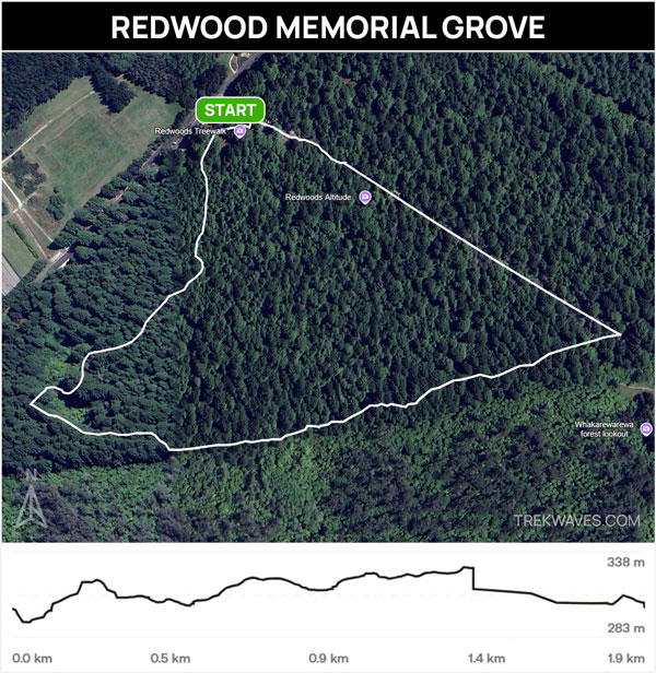 redwood memorial grove trail map rotorua new zealand
