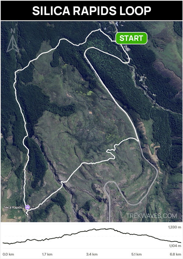 silica rapids loop trail map whakapapa tongariro national park