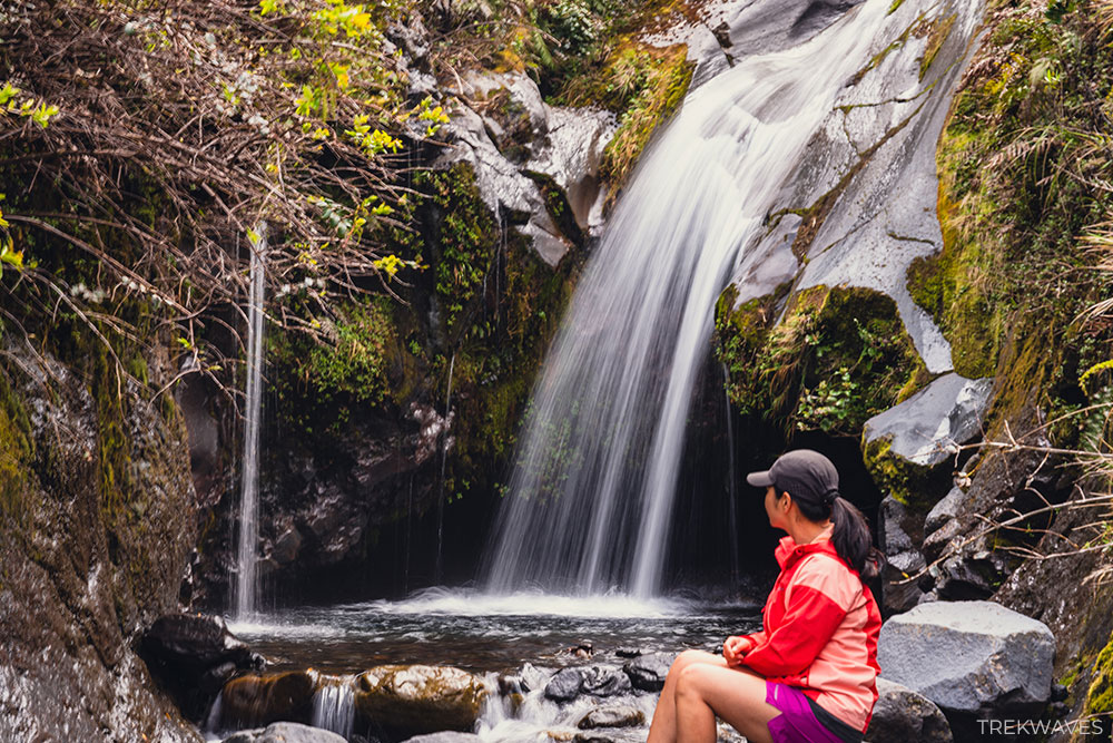 wilkies pools waterfall egmont national park taranaki