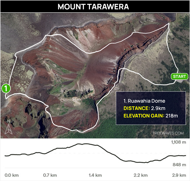 mt tarawea guided hike trail map