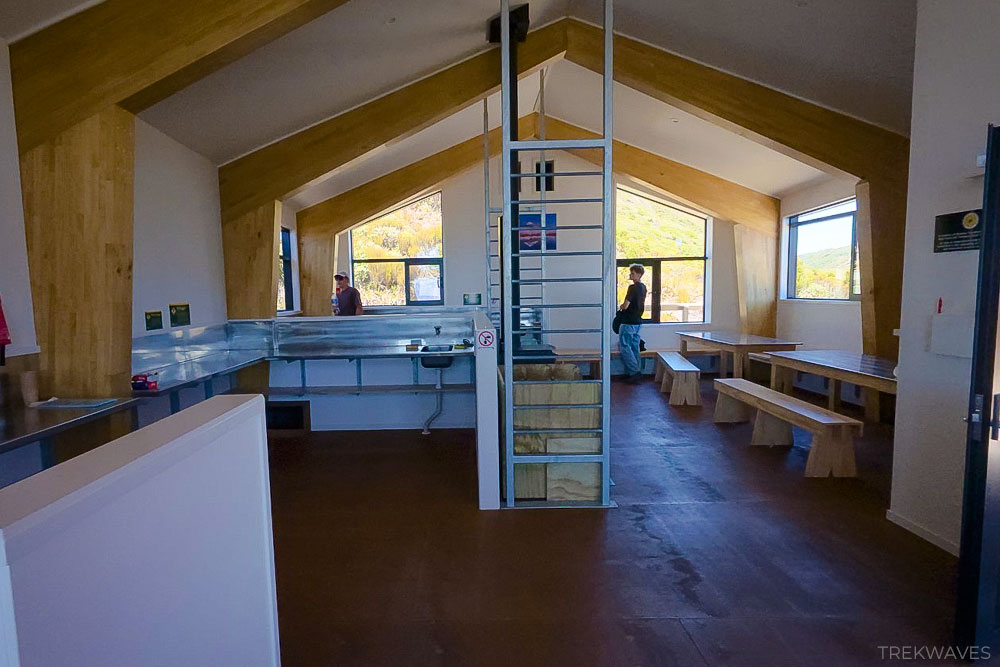 pouakai hut kitchen common area taranaki egmont national park