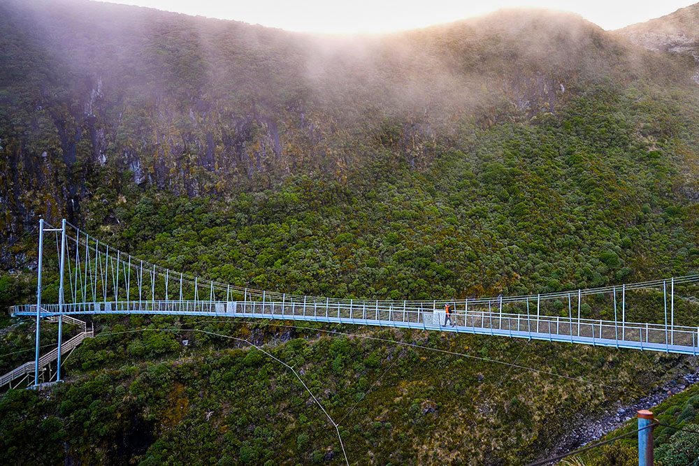 walking manganui gorge suspension bridge mt taranaki
