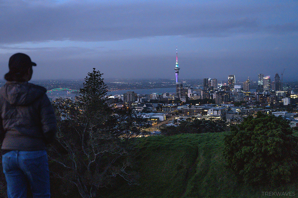 sunset views from mount eden auckland new zealand