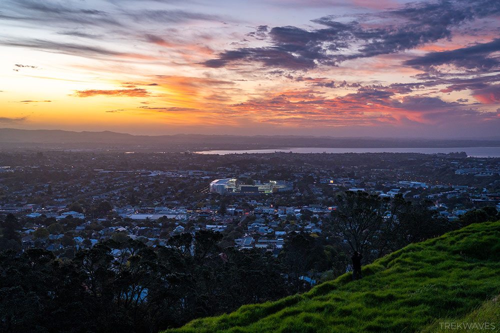 sunset views from mt eden auckland new zealand